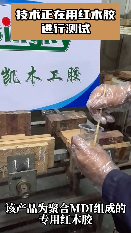 技術(shù)正在用紅木膠進行測試